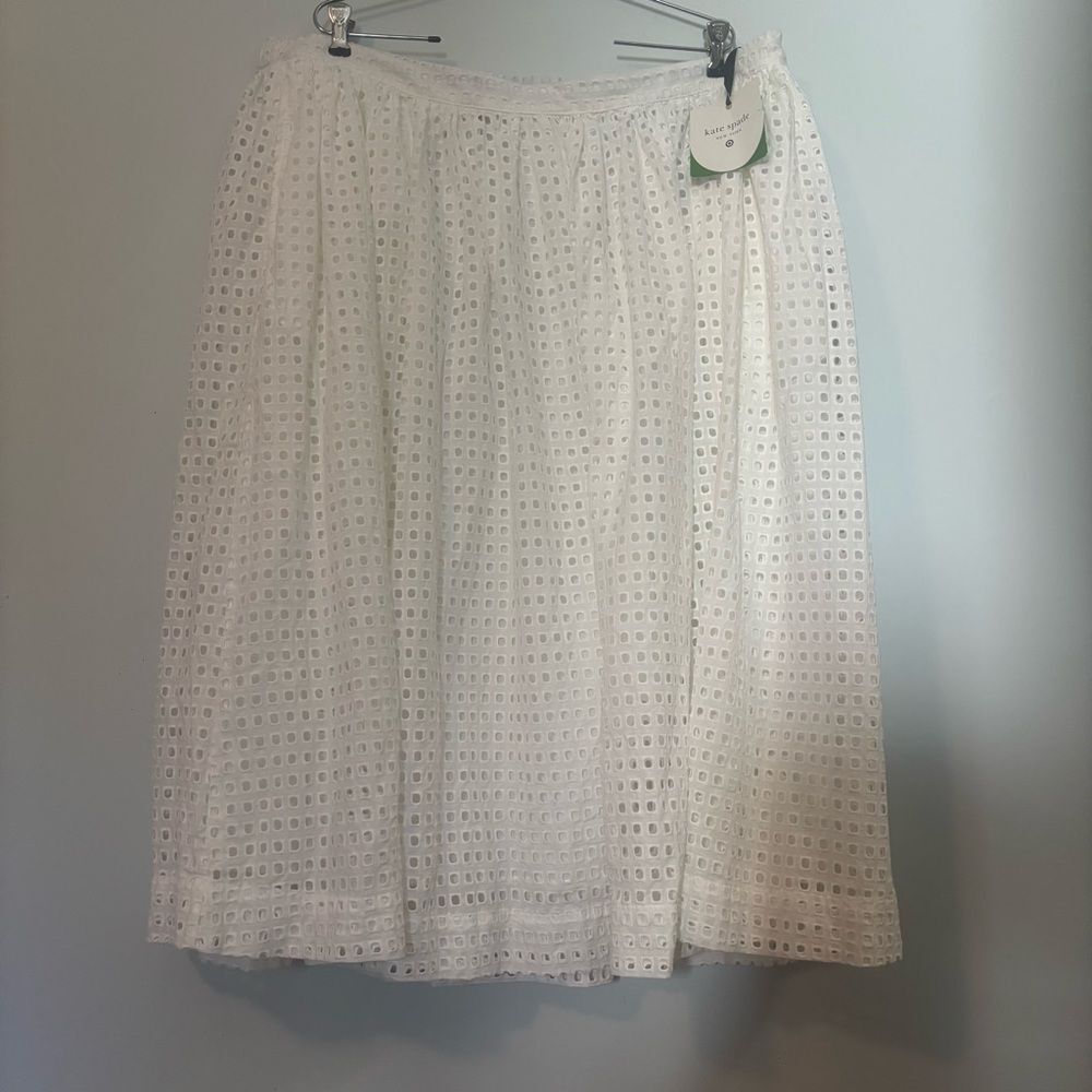 NWT Kate Spade White Eyelet A-Line Skirt size 1x